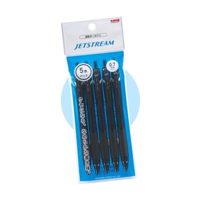 Jetstream Ballpoint Set of Easy To Write Original Logo Package H Oil-Based Pen, 0.7mm, Black, 5, With, SXN150075P24, Mitsubishi,