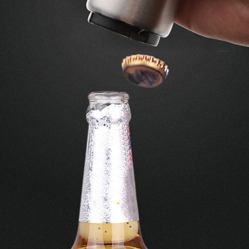 Magnetic Bottle Opener Beer Cap Shooter Automatic Stainless Steel Magnet Wine Press Open Bartender Tool for Kitchen Home Bar