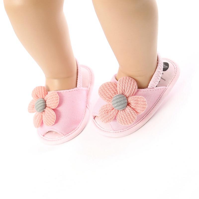 Newborn Baby Girls Shoes Bow Breathable Anti-Slip Summer Shoes Sandals+Headband 0-18M