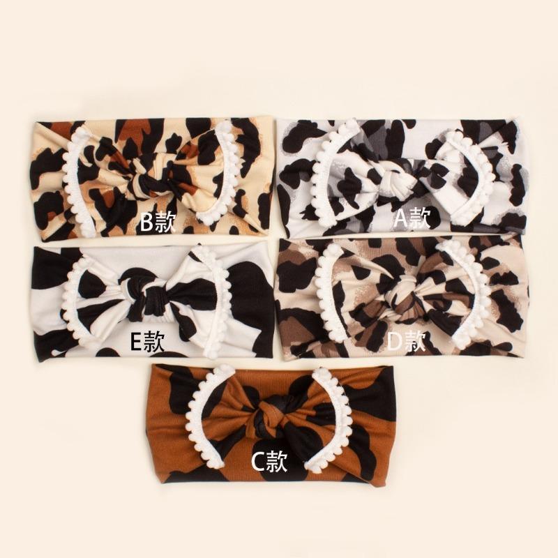 

New baby leopard print bow headband, cute printed children s headband, soft and comfortable baby hair accessories