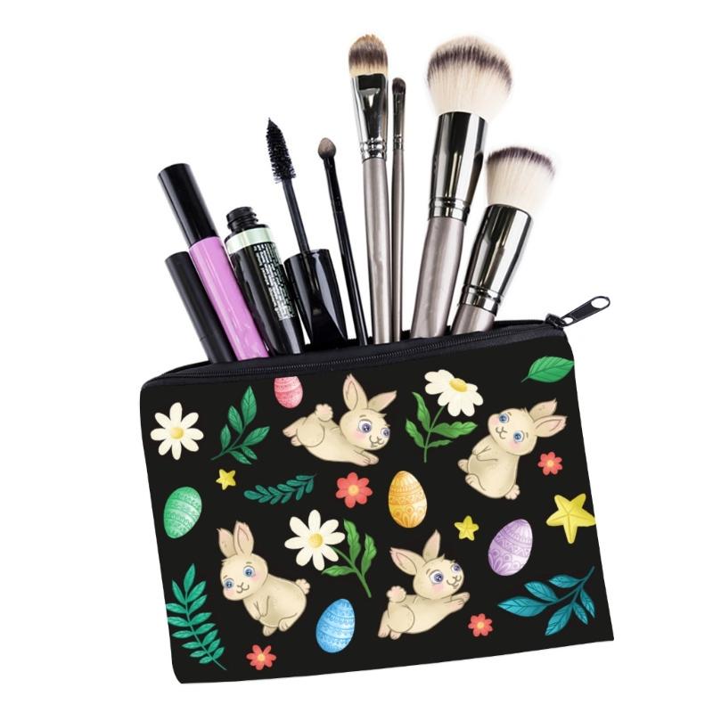 Easter Rabbit Toiletry Bag with Rabbit Pattern Makeup Bag Large Capacity Cosmetics Storage Bag Gift for Girl Women