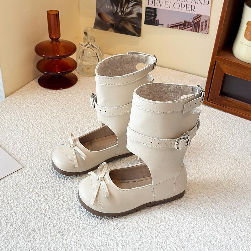 Korean version of spring and autumn ballet girls boots girls retro pile boots cocoa coffee new female treasure Mary Jane shoes