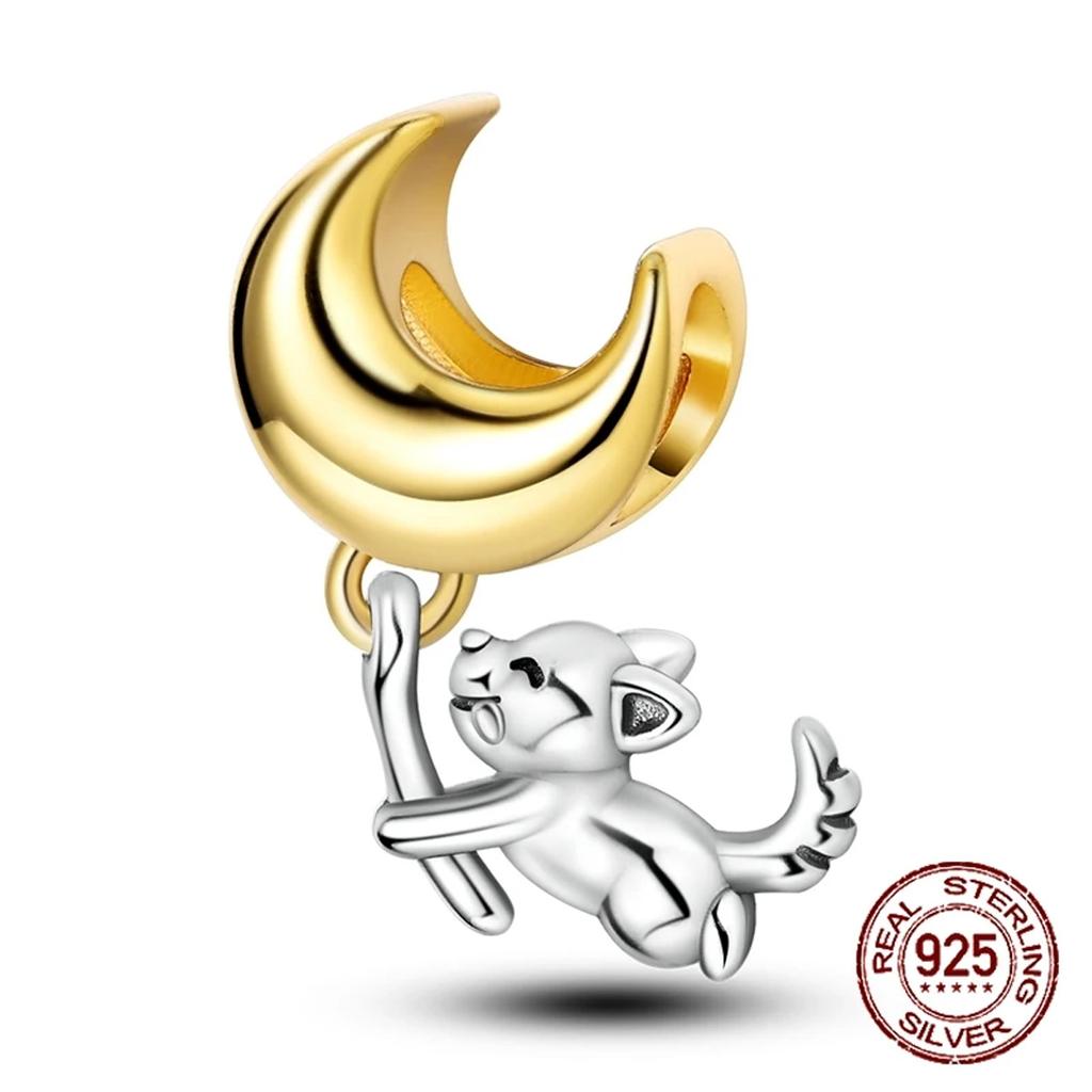 Genuine Copper Golden Charm Crown Family Tree Safety Chain Hollow Beads For Original Bracelets Women Fashion Jewelry Handmade DIY