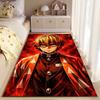 Anime Character on Fiery Backdrop suitable as a non-slip mat for the living room or bedroom sofa