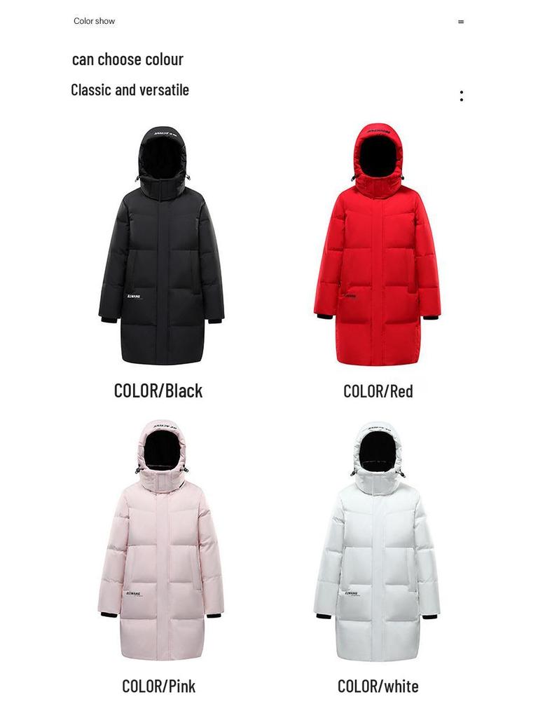 Winter Hooded Thick Casual Down Jacket for Men & Women - 90% White Duck Down, Mid-Length, Loose Fit