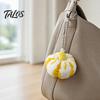 Plush Pumpkin Keychain Pendant, Decorative Soft Stuffed Keychain, Halloween Theme Simulation Charm Ornament with Metal Bead Chain for Bag Key Keyring