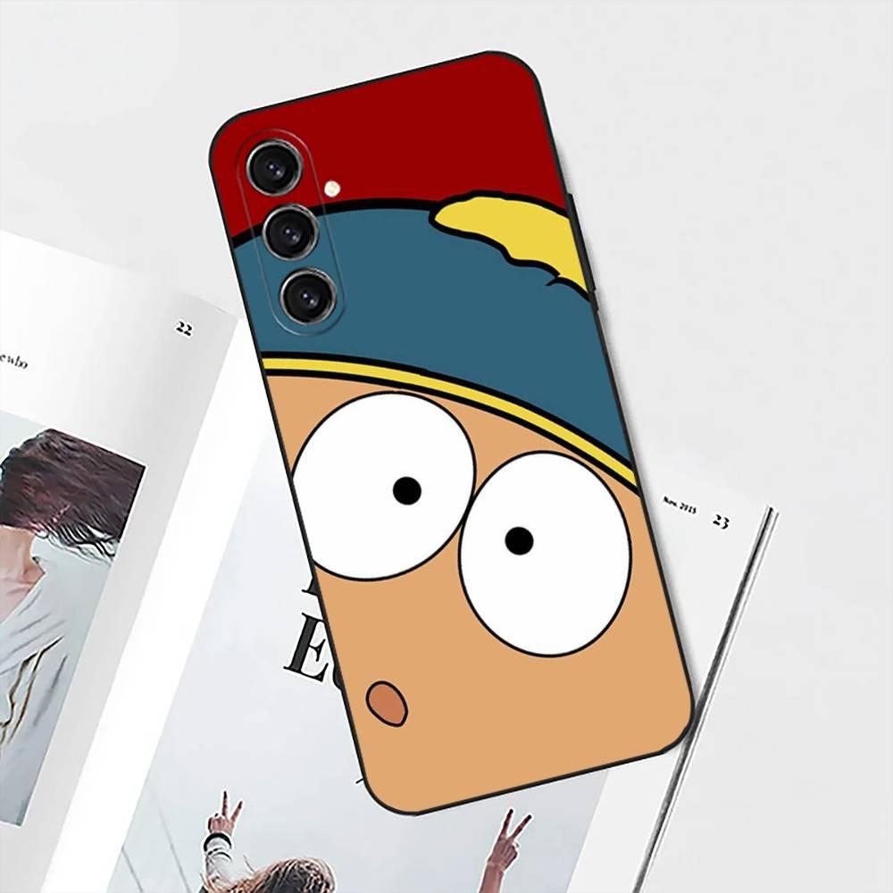 Cartoon Funny S-South-P-Park Phone Case For Samsung S25,S24,S21,S22,S23,S30,Ultra,S20,Plus,Fe,Lite,Note,10 Black Soft Shell