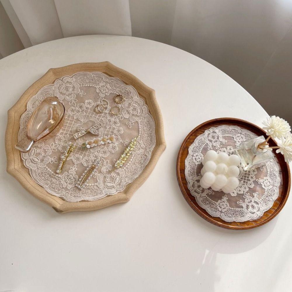 Delicate Coaster Embroidery Flower Cup Mat Doily Lace Embroidery Placemat Table Decor