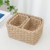 3pcs Handmade Straw Woven Soft Round Paper Rope Storage Basket for Organizing Decorative Storage Bins Office Storage Box