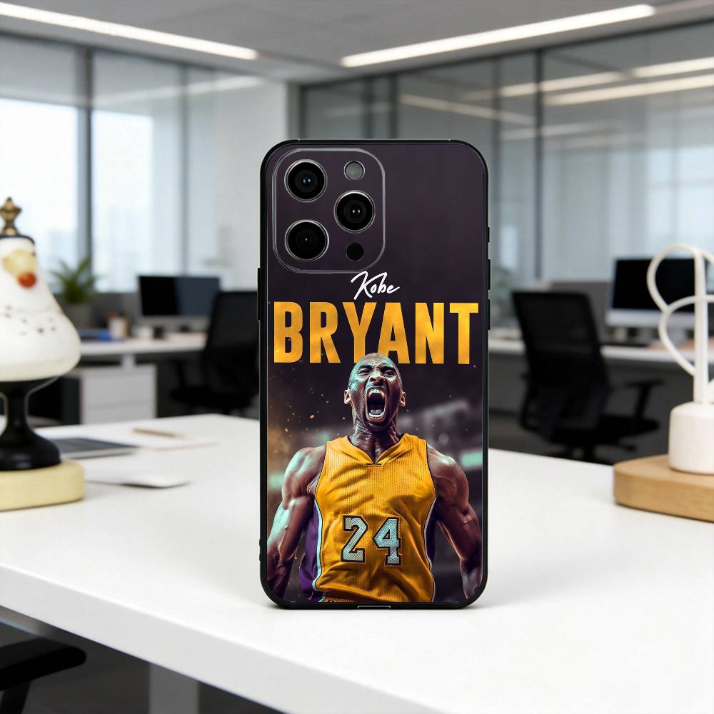 Basketball K-Kobe B-Bryant-KB Phone Case For iPhone 17,16,15,14,13,12,11 Plus,Pro Max,XS,Soft Silicone Black Cover