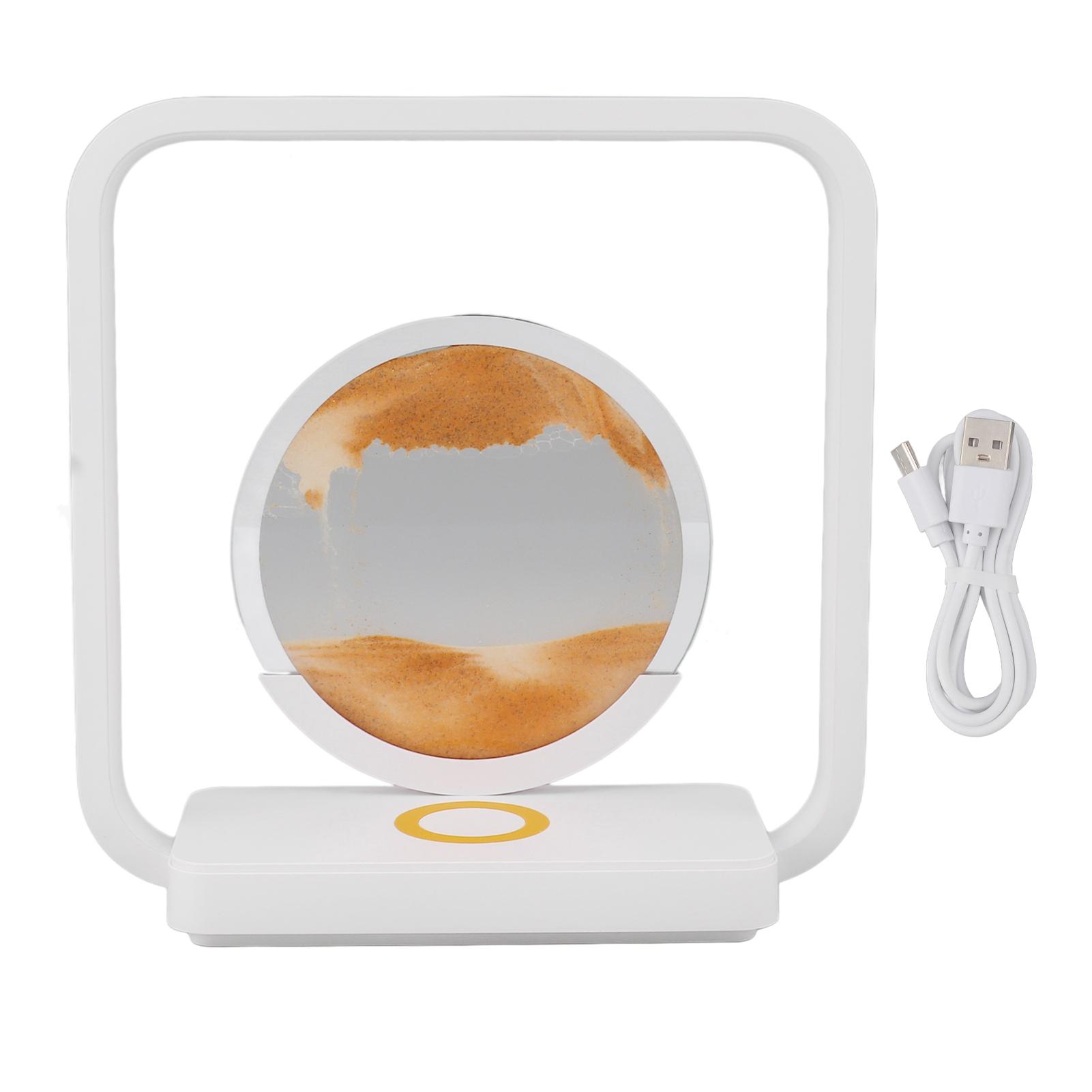 

Движущийся песочный декоративный светильник с беспроводным зарядным устройством для телефона, питание от USB, 3D жидкое движение, песочные часы, сенсорный экран жёлтый