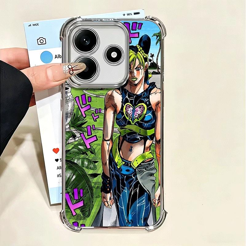 JoJo Adventure Jolyne Cujoh Soft Phone Case For Xiaomi Poco X7 X8 Pro Max X6 X5 X3 F8 Ultra F7 M8 M7 M5S Redmi 15C 15A 15 14C 13 Xiaomi Poco X7