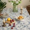 Light Luxury Ins Wind Small Fresh Cotton And Linen Blue Small Floral Tablecloth Rectangular Dining Table Cloth Picnic Cloth Tablecloth