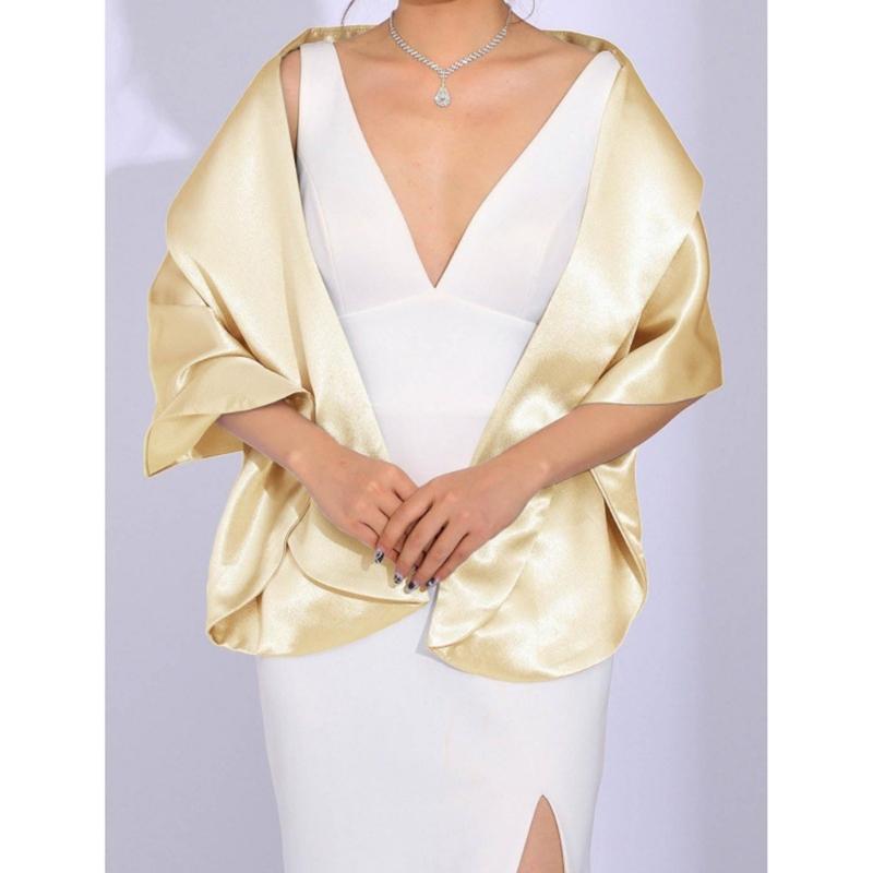 Luxuriöse Hochzeit Seidengefüttertes Inneres Bequemer Wiederverwendbarer Faltbarer Schal für Besondere Anlässe