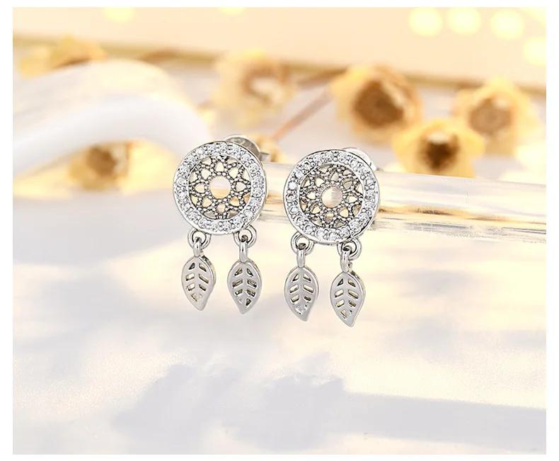 Simple Female Earrings  SIlver Needle Dream Catcher Small Earrings For Women Long Tassel Wedding Ear Statement  Gift