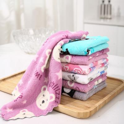 Cute Coral Fleece Kitchen Rag - Double-Sided, Thickened Table Cloth for Easy Cleaning For Kitchen