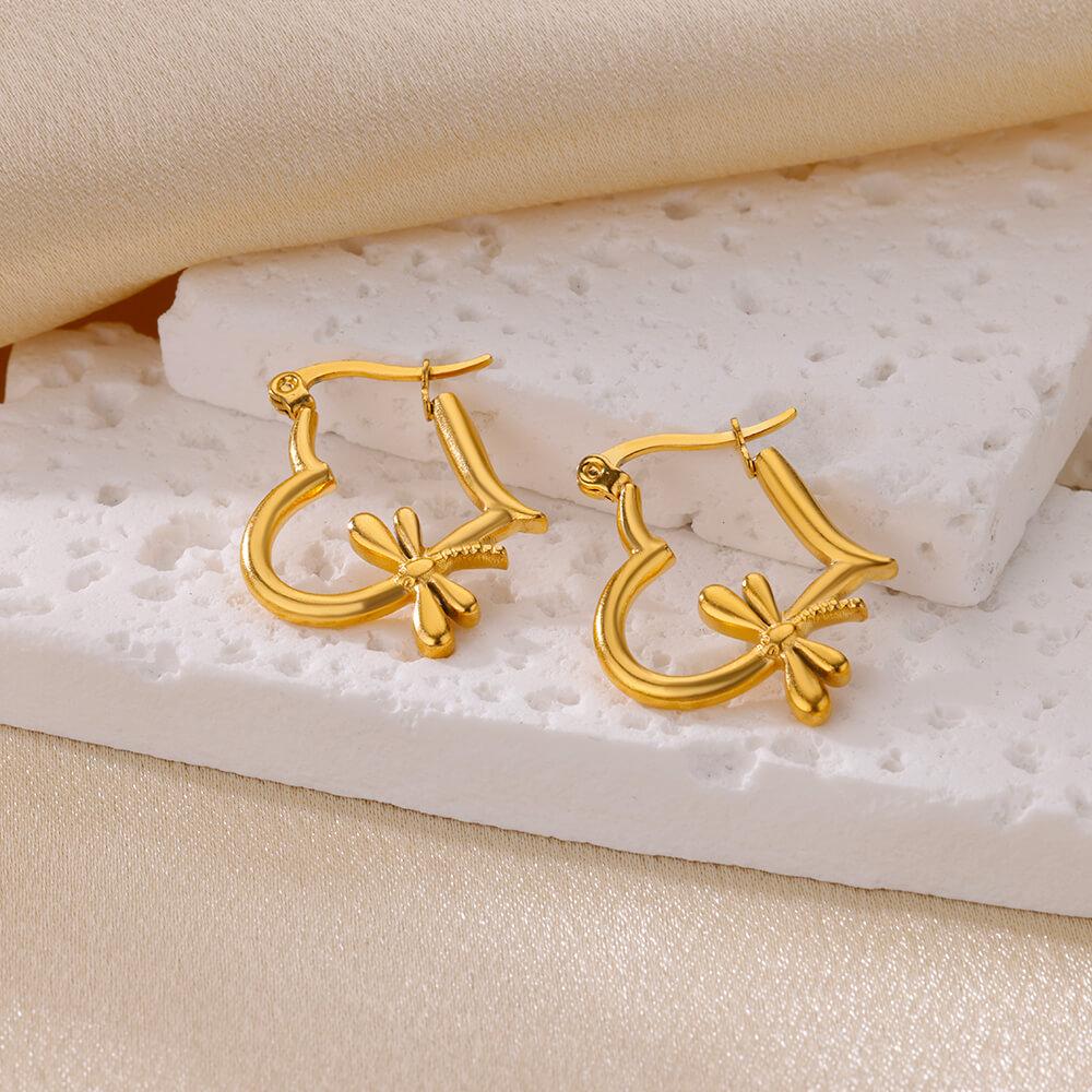 Trendy Round Stainless Steel Hoop Earrings for Women Simple Gold Color Earring Waterproof Ear Piercing Zircon Birthday Gifts