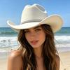 Hong Kong Style Retro Old Cowboy Hat Wide Brim Western Hat Men's and Women's Casual Big Edge Retro Jazz Hat European and American Cowboy Hat