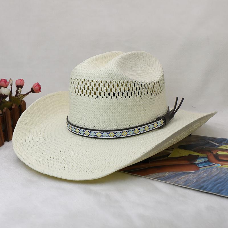 

Men s Straw Star Western Panama Cowboy Sun Hat L (58-60cm) слоновая кость/белый