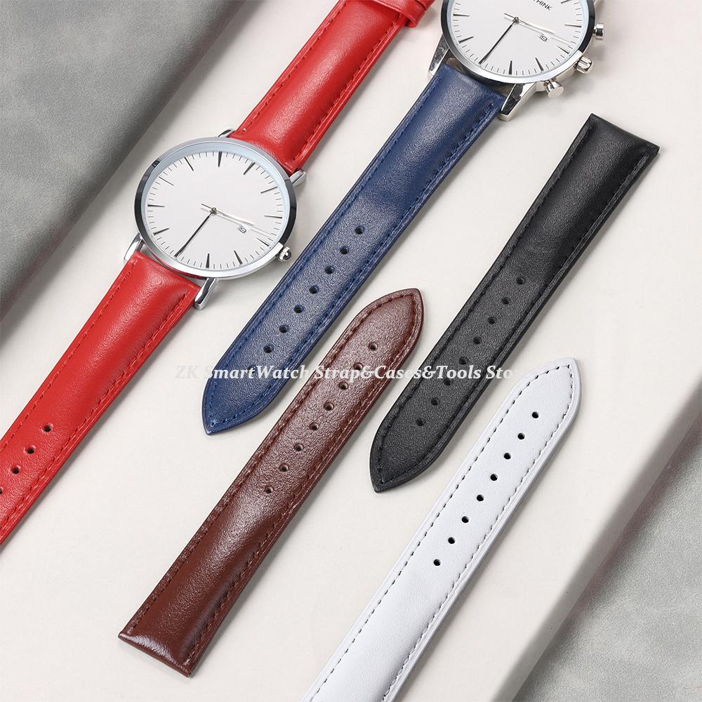 Ultra-thin Leather Watch Band Soft Leather Bracelet Quick Release Universal Watchband 12mm 14mm 16mm 18mm 20mm 22mm Wristbelt