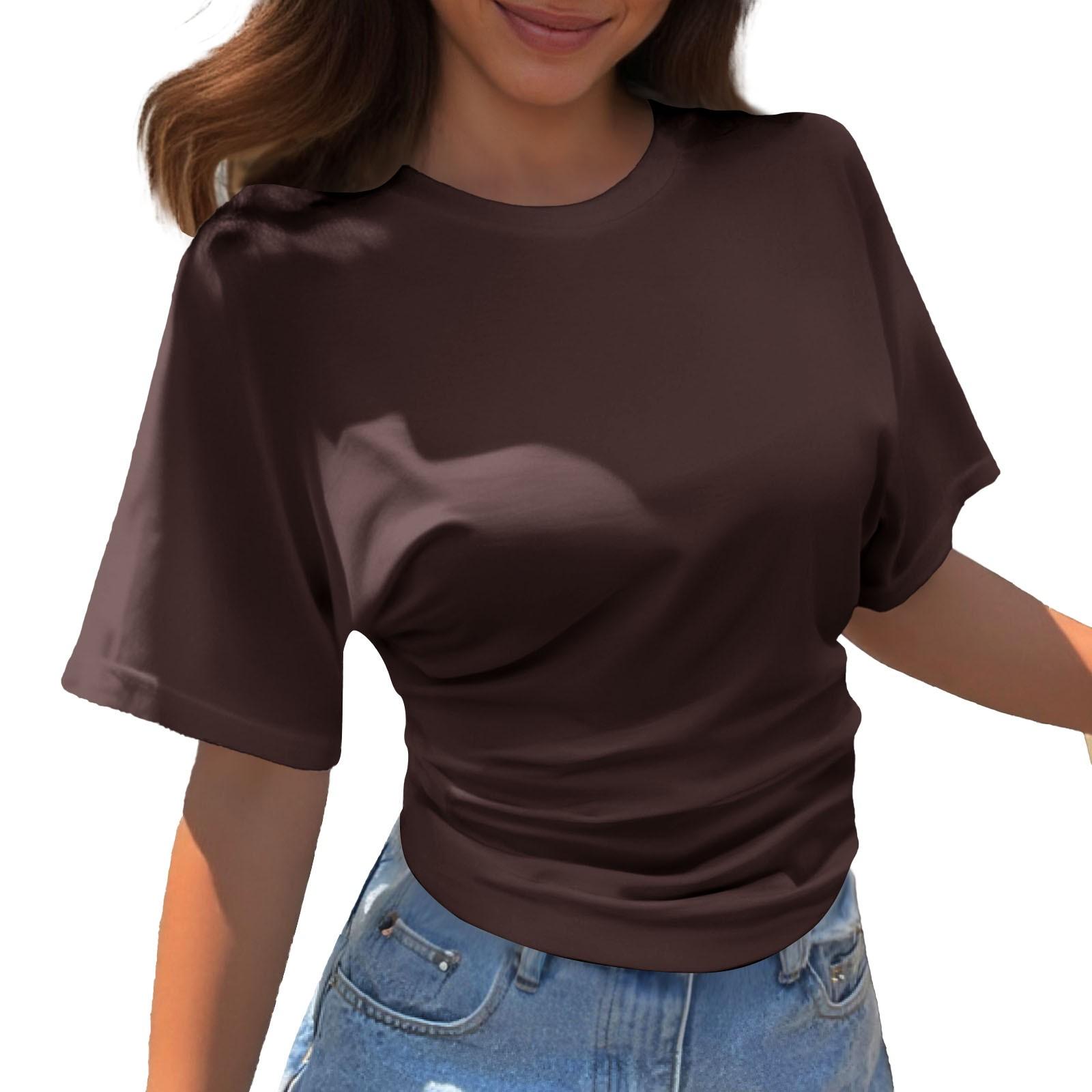 

Women’s Short Sleeve Crew Neck T Shirt Casual Loose Fit Pullover Top Soft Lightweight Basic Tee for Daily Wear XXXL