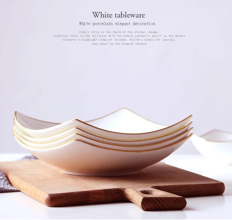 Ceramic Deep Soup Plate Square European-style Deep Mouth Square Dish Serving Dish