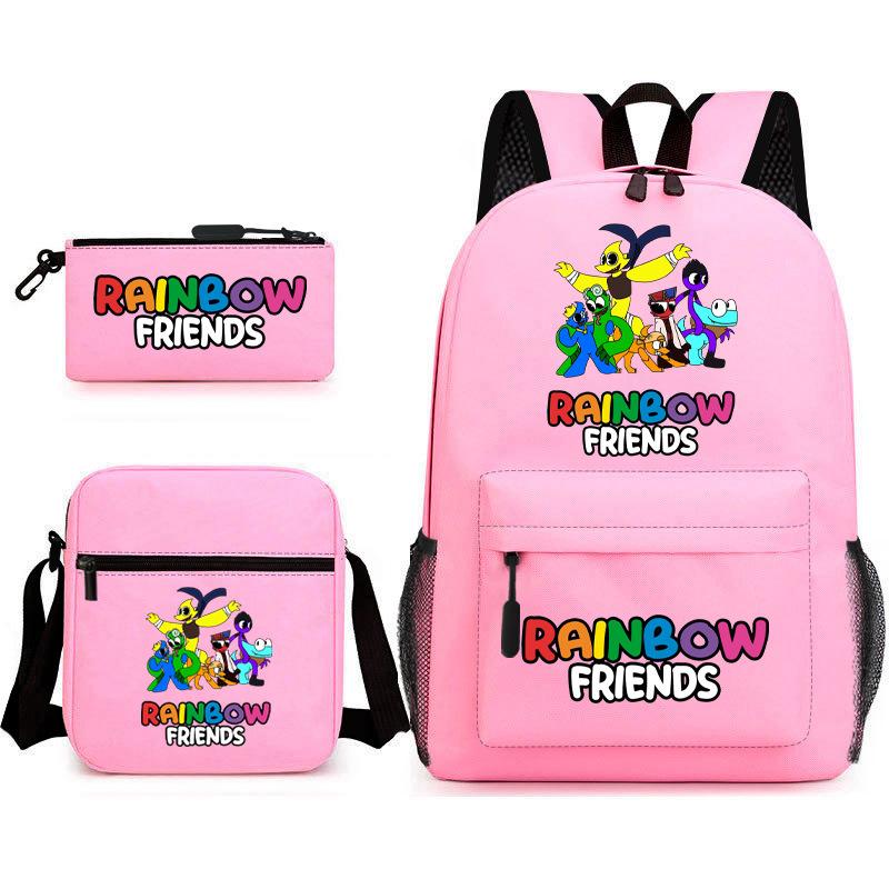 Rainbow Friends Surrounding Backpack Elementary School Student Starry Sky School Bag Three-piece Set