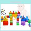 Transparent Geometric Building Blocks 10cm Educational Toys For Early Learning Iq Development
