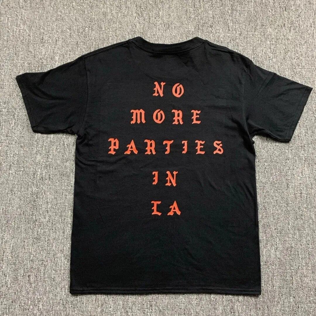 2024 Новая футболка в стиле хип-хоп Kanye West I Feel Like Paul Футболки из 100% хлопка NO MORE PARTIES IN LA Футболки Женские футболки унисекс 3XL
