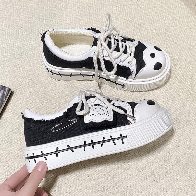 

Панк стиль Лолита милые сладкие крутые туфли на платформе JK холщовые туфли школьница милая мягкая девушка Лолита одинарные туфли 39 чёрный