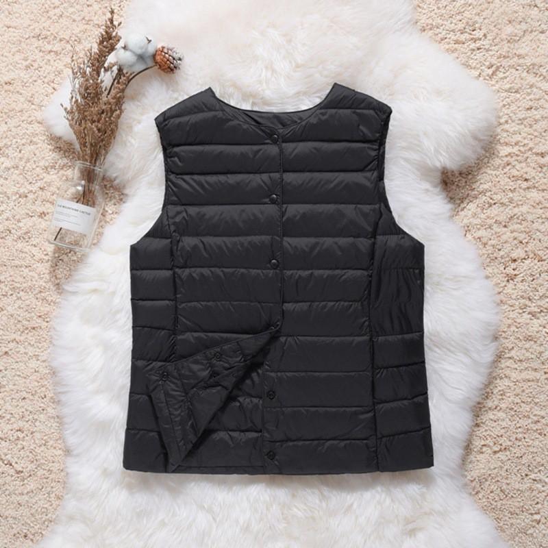 Womens Short Lightweight Down Vest 2026 Fall Winter Thin Warm Puffer Without Sleeves Slim Fit Urban Style