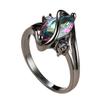 Wish Black Gold Colorful Horse's Eye Stone Edge Small Diamond Ring Retro Personality Ring