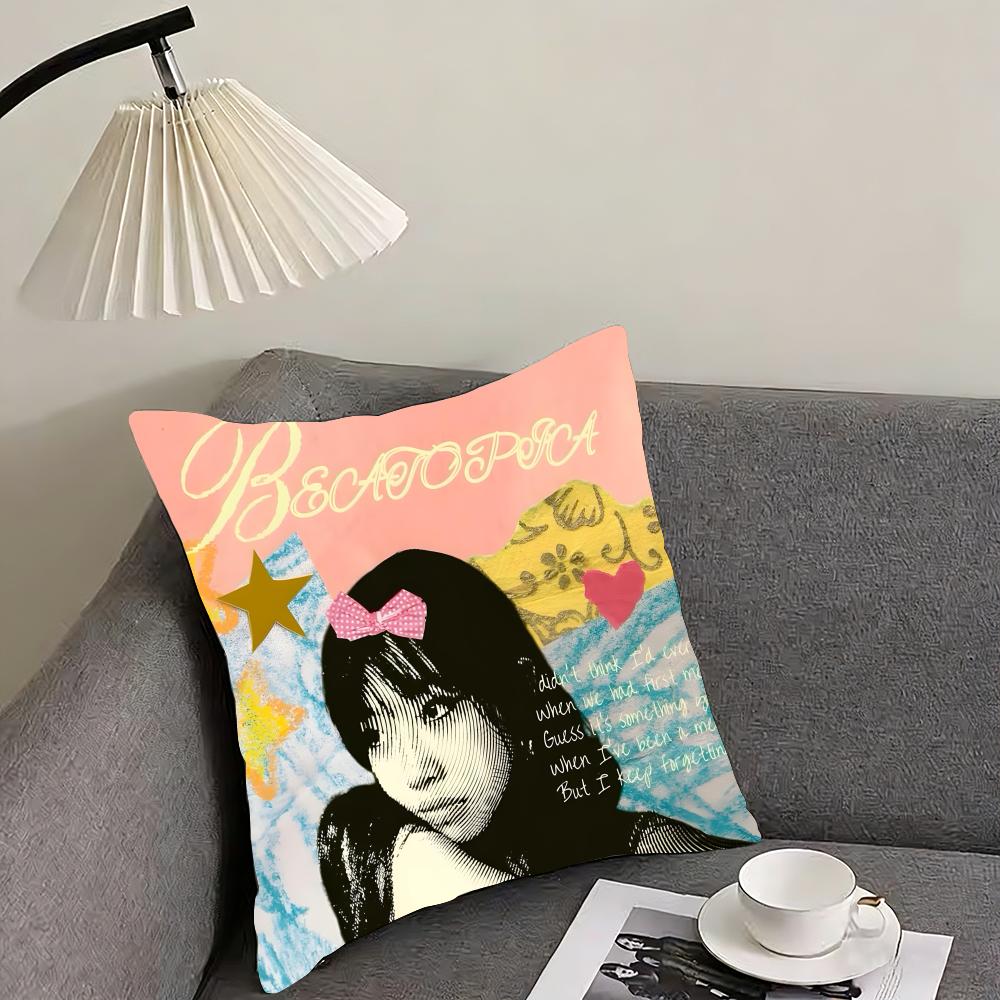 BBeabadoobee Singer Cushion Cover Pillowcase Ultra Soft Skin Friendly Fabric Cloud Like Comfort Concealed Zipper
