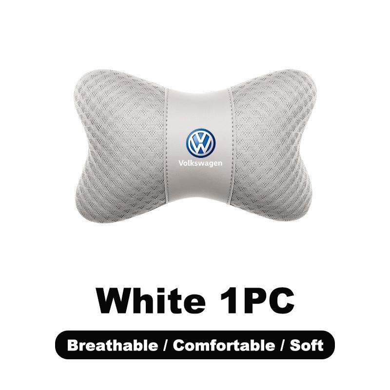 Car Seat Headrest Neck Pillow Lumbar Back Support Pad For VW GTI Polo Golf Passat Tiguan Arteon Touareg Taigo Caddy Jetta Beetle qa37