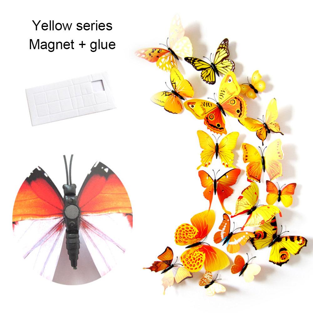 3D Three-Dimensional Butterfly Art Design Wall Sticker Refrigerator Diy Decoration Home Decor Fridge Magnet Gift For Kitchen