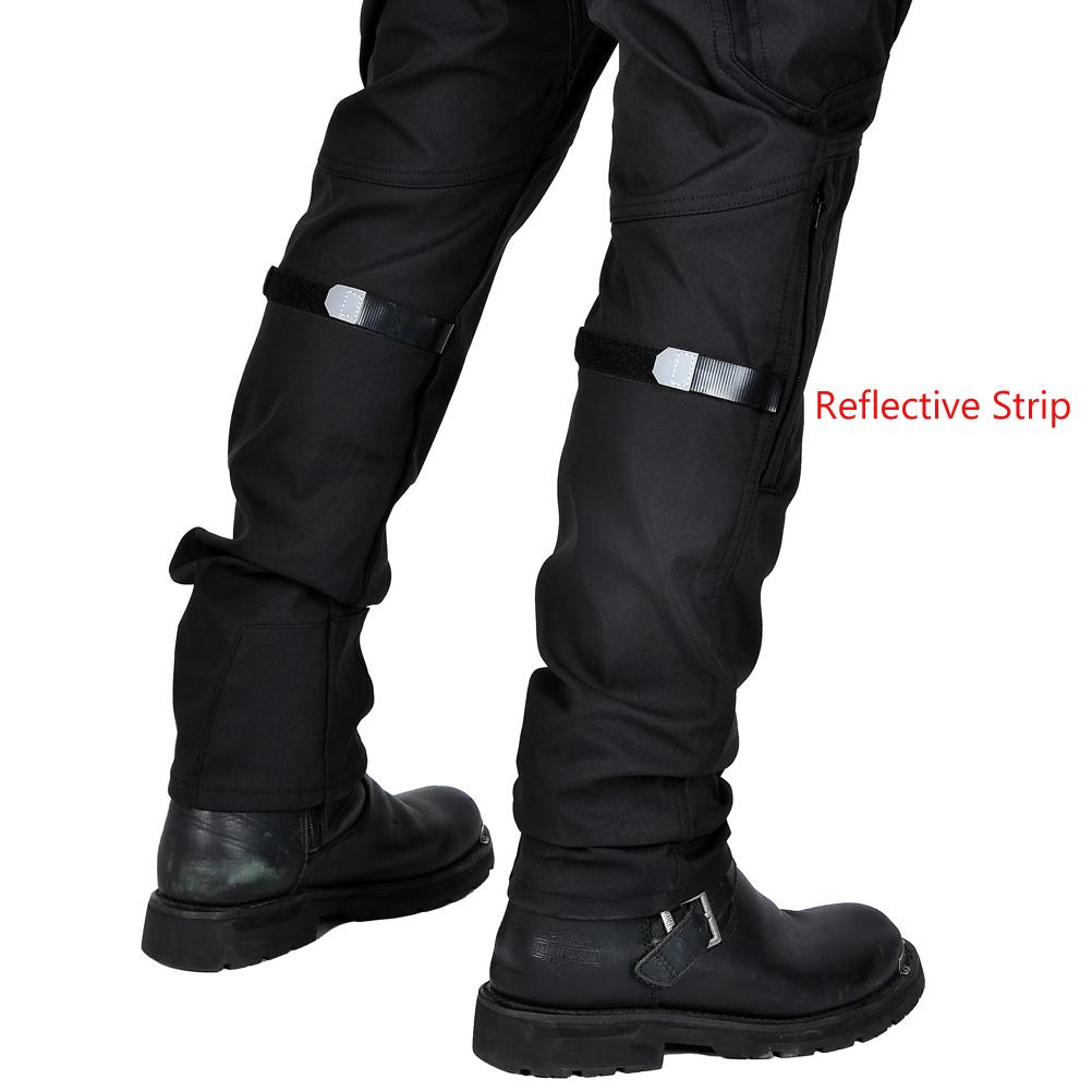 Upgrade Men Motorcycle Riding Pants Waterproof Windproof Reflective Motocross Racing Trousers with 4 X CE Armor Knee Hip Pads