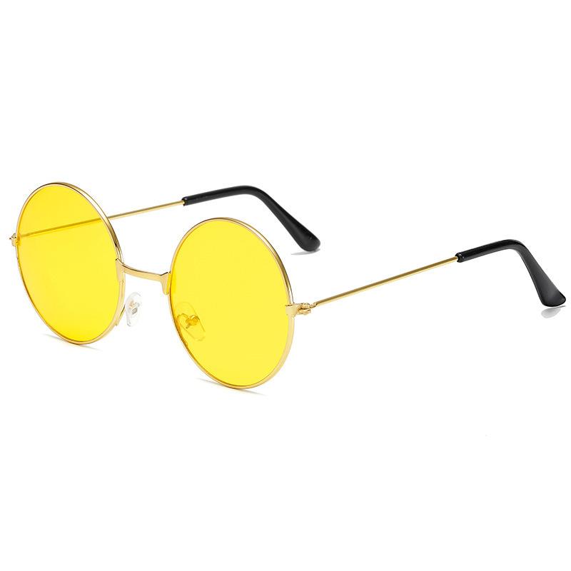 New Round Sunglasses Fashion Disco Hippie Women Men Circle Glasses Sun Glasses Metal Frame Eyewear Accessories Uv400 2024