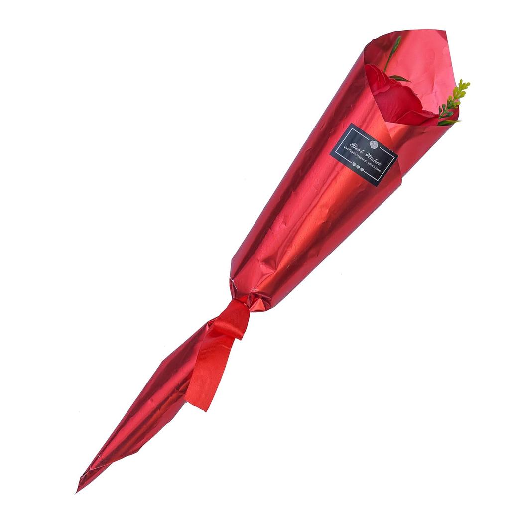 Beste Wünsche Künstliche Rose Blume Dekorative Schaustück Geschenk | Valentinstagsgeschenk für Freundin Freund | Valentinstag Dekoartikel