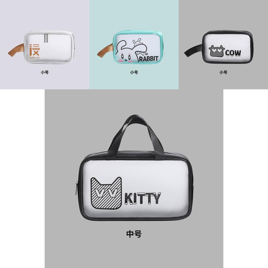 Transparent Cartoon Cosmetic Bag Portable Wash Bag Waterproof Travel Storage