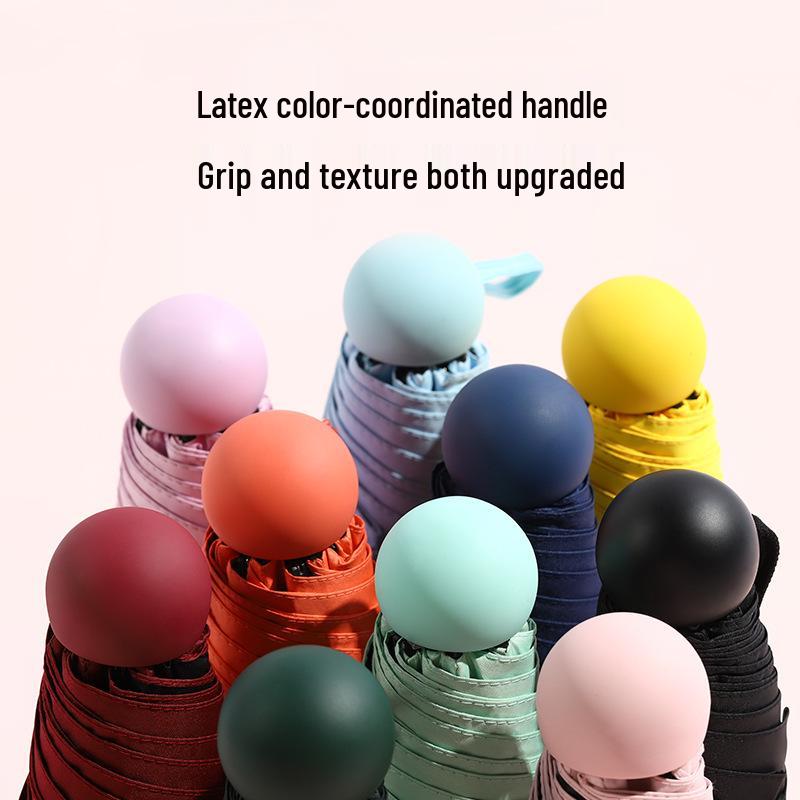 Compact Five-Fold Mini Umbrella: Portable Capsule Design for Sun & Rain, Dual-Use, Anti-UV Protection for Women