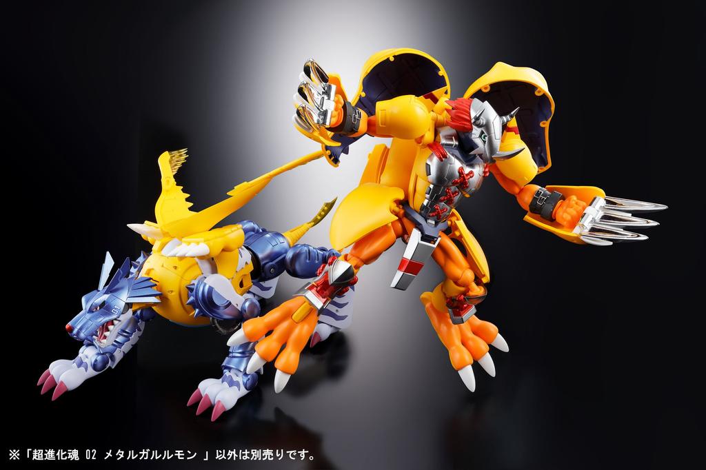 TAMASHII NATIONS Super Evolution Spirit Digimon Adventure 02 MetalGarurumon Approximately 200mm ABS PVC Diecast Painted Movable Figure & &