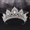 Large Baroque Rhinestone Crown Hairband Exquisite Tiaras Queen Diadem Crystal Crown  Bride Wedding