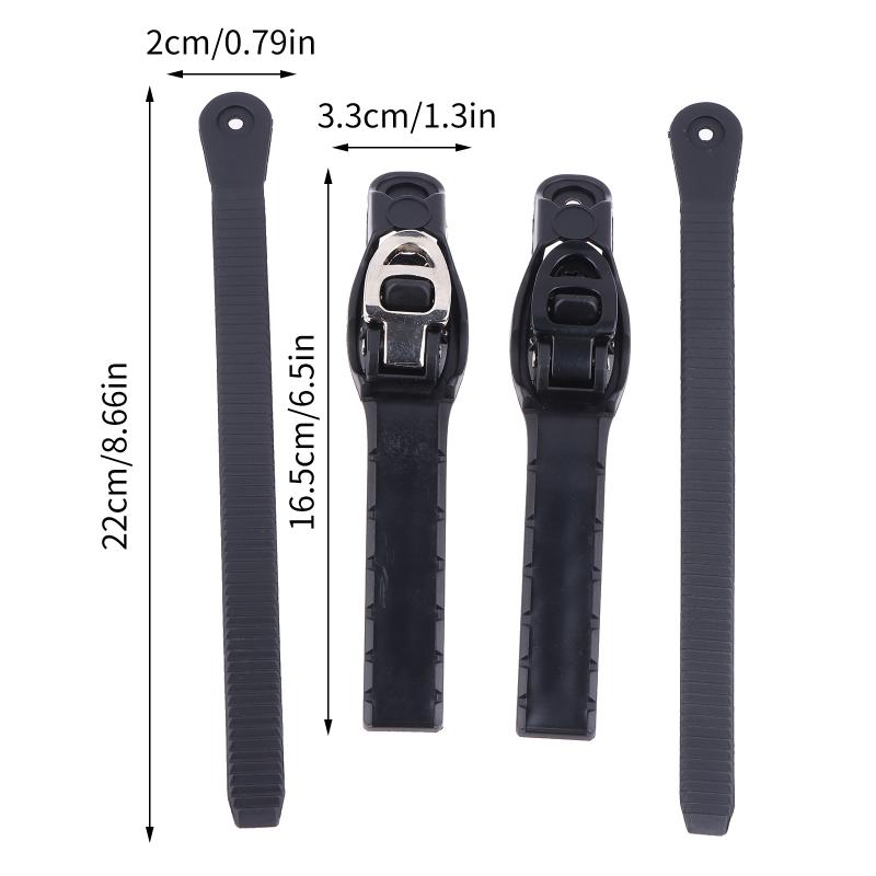 1Pc Adjustable Ski Strap With Fixing Buckle And Screws Binding Attachment With Ratchet Tongue Ladder To Secure Shoelaces