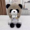 Parent-child Autumn and Winter Cute Plush Panda Hat Thick Warm Large Head Circumference Imitation Fox Fur Pullover Hat Earmuffs Hat