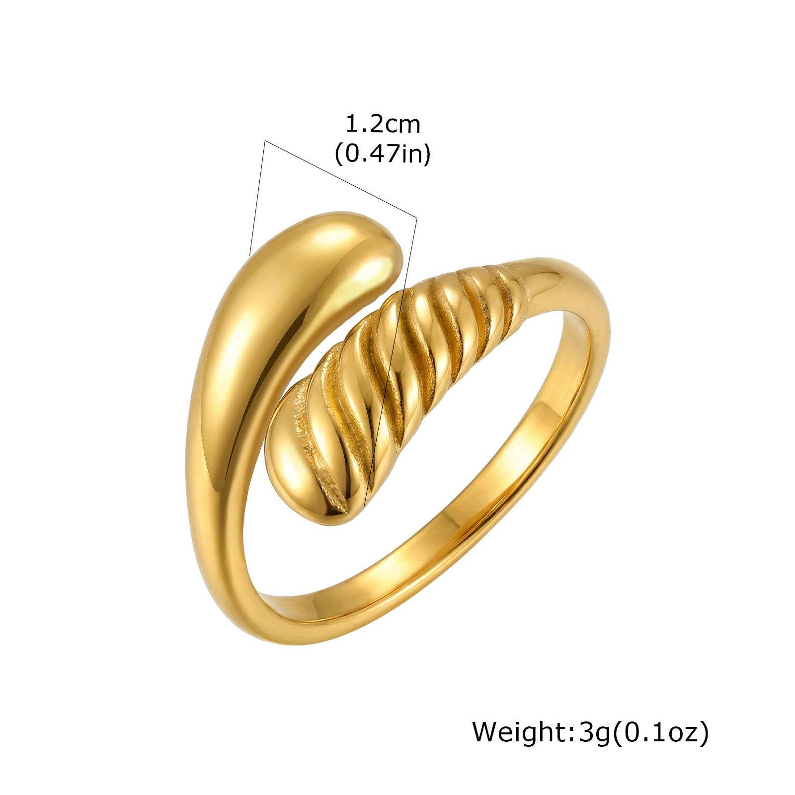 

Minimalist Stainless Steel Geometric Ring for Women, Golden Waterproof Wide Band Layered Simple Stylish Jewelry for Daily Wear 9