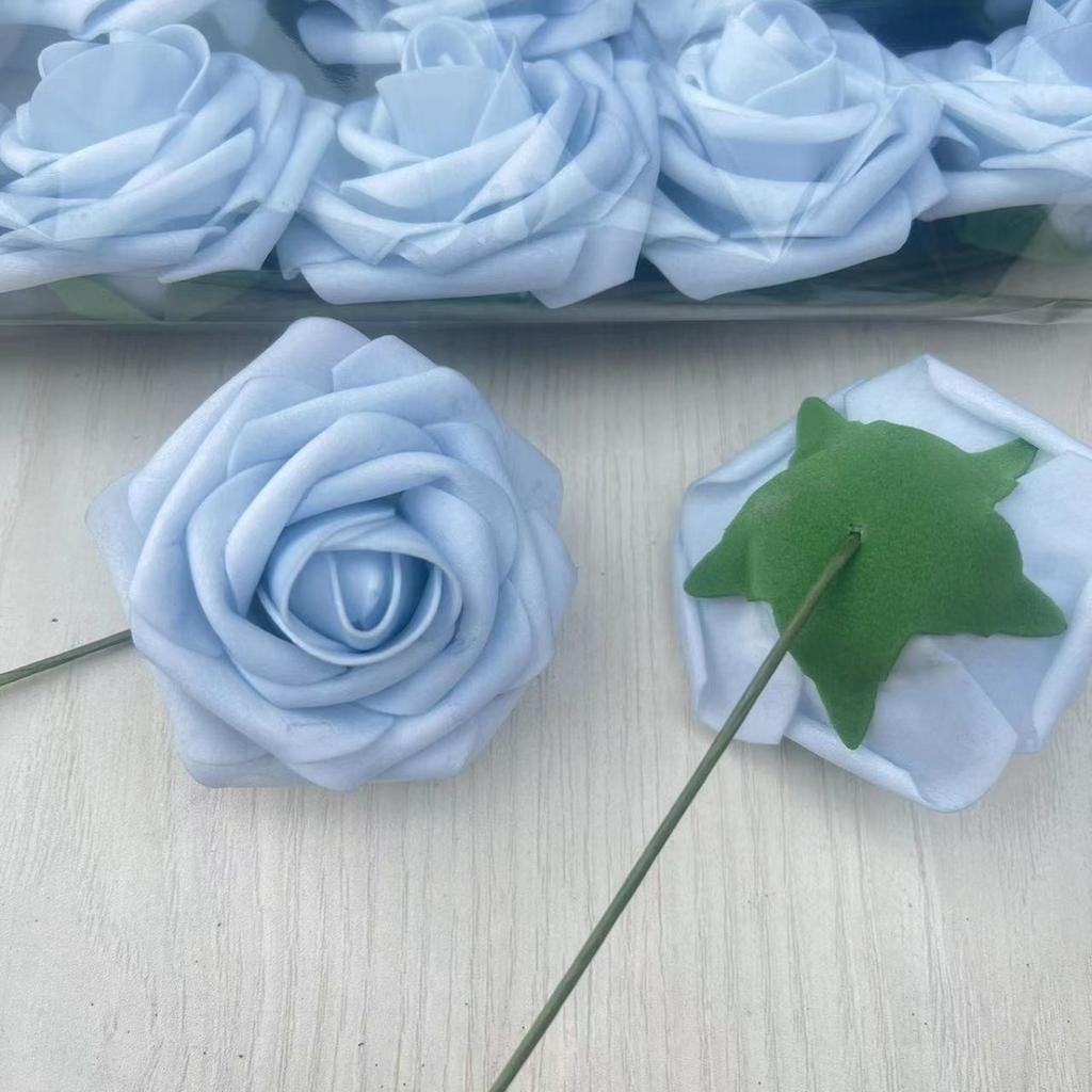 Gefärbte Pe-Schaumstoff-Blütenköpfe Hohe Imitation Farbverlauf Farbe Rose Valentinstag Bogen Handstrauß Material