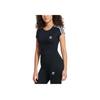 Adidas Originals Solid Stripe Logo Crew Neck Short Sleeve T-Shirt Women Tops Black HM4710