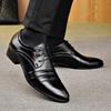 South East Asia Men's High-end Leather Shoes Men's Business Dress Casual Leather Shoes Lace-up British Groom Wedding