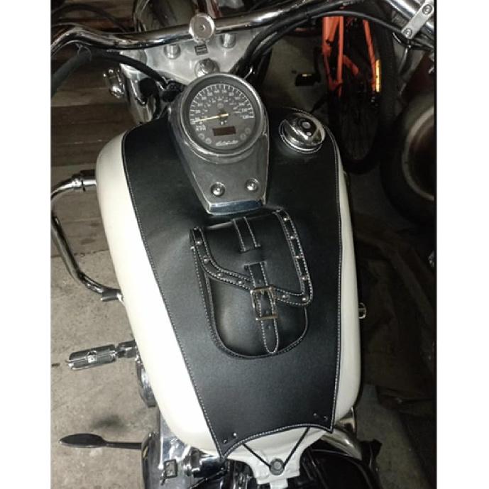 Motorrad Schwarz Kunstleder Tankdeckel Panel Tasche Benzintanktasche Für Honda Shadow 750 C2 C4 RC50 RC53 2004-2011