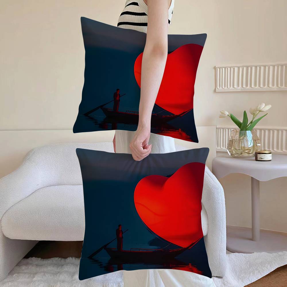 Creative Heart Stealing Pillow Case Sofa and Living Room Decorative Cushion Covers Dust-proof and Mite-proof Invisible Zipper